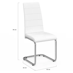 IDMarket Chaises blanches design pour salle à manger MIA* Collection Contemporaine|Salle À Manger Complète