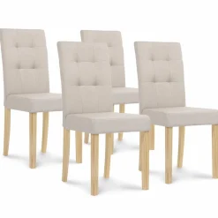 IDMarket Chaises capitonnées beiges chinées* Collection Scandinave|Salle À Manger Complète