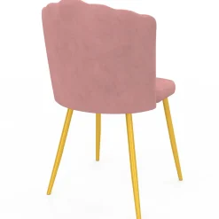 IDMarket Chaises coquillage rose en velours et pieds dorés* Collection Moderne|Collection Agencement Magasin