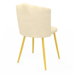IDMarket Chaises coquillages beiges en velours et pieds dorés* Collection Agencement Magasin|Collection Vintage