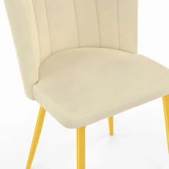 IDMarket Chaises coquillages beiges en velours et pieds dorés* Collection Agencement Magasin|Collection Vintage