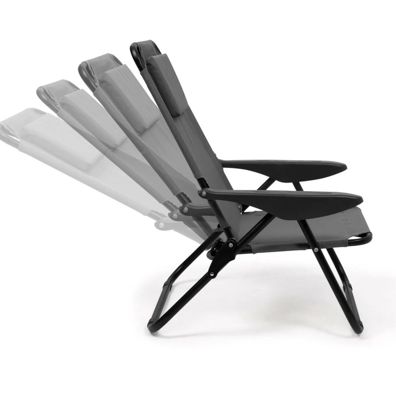 IDMarket Chaises de plage pliantes gris anthracite avec dossier inclinable* Fauteuils De Jardin|Salons De Jardin