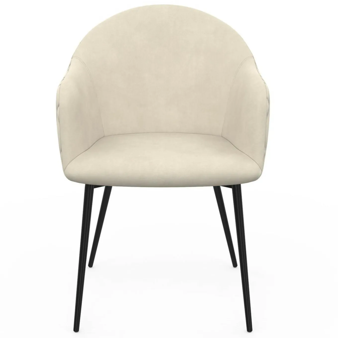 IDMarket Chaises de salle à manger design en velours gaufré beige* Collection Vintage|Chaises