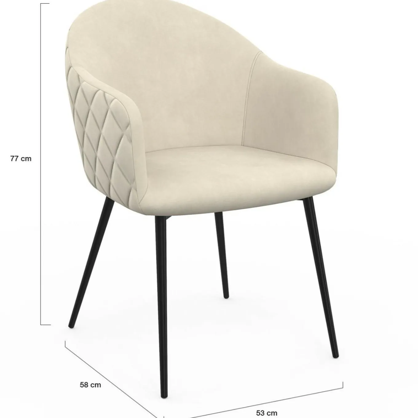 IDMarket Chaises de salle à manger design en velours gaufré beige* Collection Vintage|Chaises