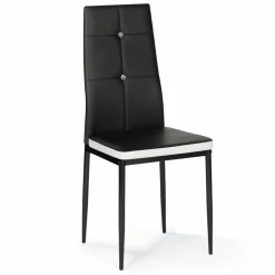 IDMarket Chaises de salle à manger noires et blanches avec strass* Collection Contemporaine|Chaises