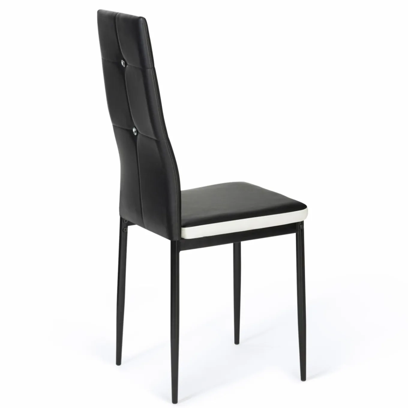 IDMarket Chaises de salle à manger noires et blanches avec strass* Collection Contemporaine|Chaises
