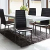 IDMarket Chaises de salle à manger noires avec bandeau blanc* Collection Contemporaine|Salle À Manger Complète
