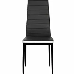 IDMarket Chaises de salle à manger noires avec bandeau blanc* Collection Contemporaine|Salle À Manger Complète