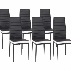 IDMarket Chaises de salle à manger noires et blanches ROMANE* Collection Contemporaine|Tables Et Chaises