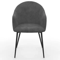 IDMarket Chaises de salle à manger design en velours gris foncé* Collection Vintage|Tables Et Chaises