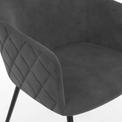 IDMarket Chaises de salle à manger design en velours gris foncé* Collection Vintage|Tables Et Chaises