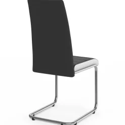 IDMarket Chaises de salle à manger noires liseré blanc* Collection Contemporaine|Salle À Manger Complète