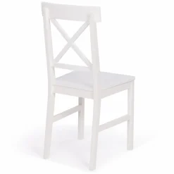 IDMarket Chaises en bois blanc lot de 4* Collection Contemporaine|Salle À Manger Complète