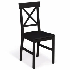 IDMarket Chaises en bois noir lot de 4* Collection Contemporaine|Chaises
