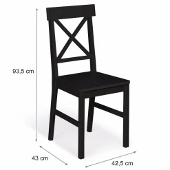 IDMarket Chaises en bois noir lot de 4* Collection Contemporaine|Chaises