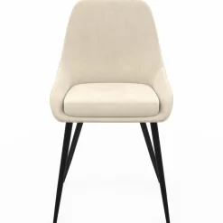 IDMarket Chaises en velours beige avec demi-accoudoirs* Chaises|Tables Et Chaises