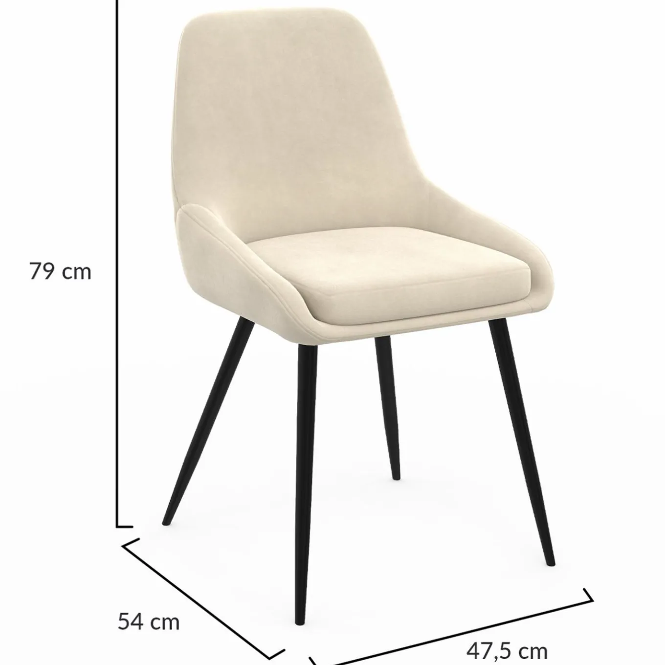 IDMarket Chaises en velours beige avec demi-accoudoirs* Chaises|Tables Et Chaises