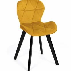 IDMarket Chaises en velours matelassée bleu, gris foncé, gris clair et jaune* Chaises|Tables Et Chaises