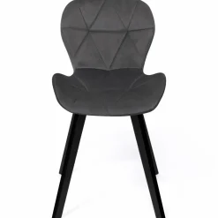 IDMarket Chaises en velours matelassée bleu, gris foncé, gris clair et jaune* Chaises|Tables Et Chaises