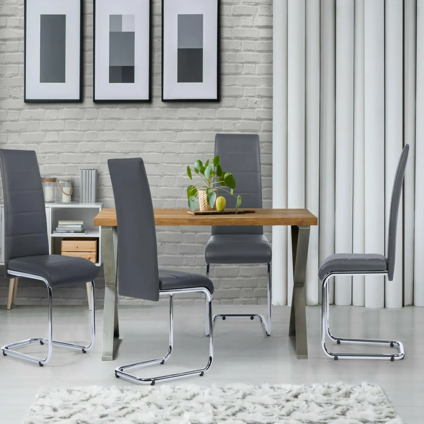 IDMarket Chaises grises design pour salle à manger MIA* Collection Contemporaine|Tables Et Chaises