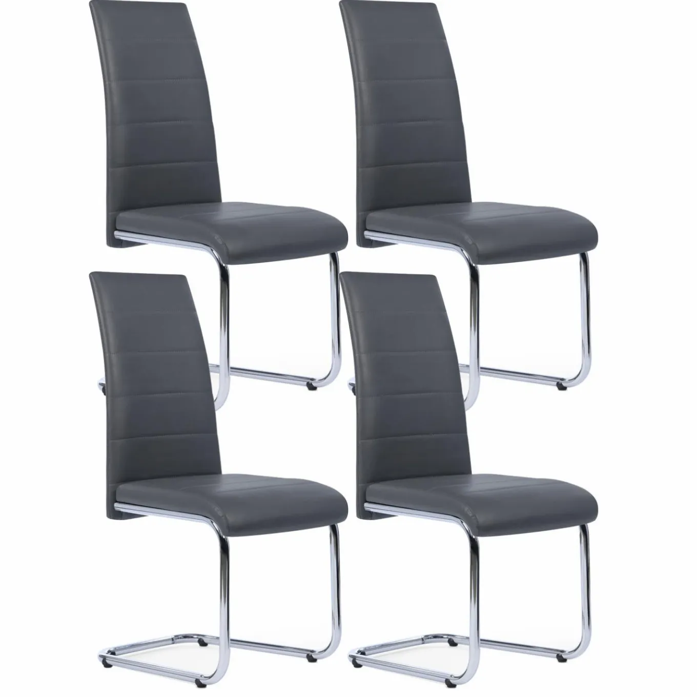 IDMarket Chaises grises design pour salle à manger MIA* Collection Contemporaine|Tables Et Chaises