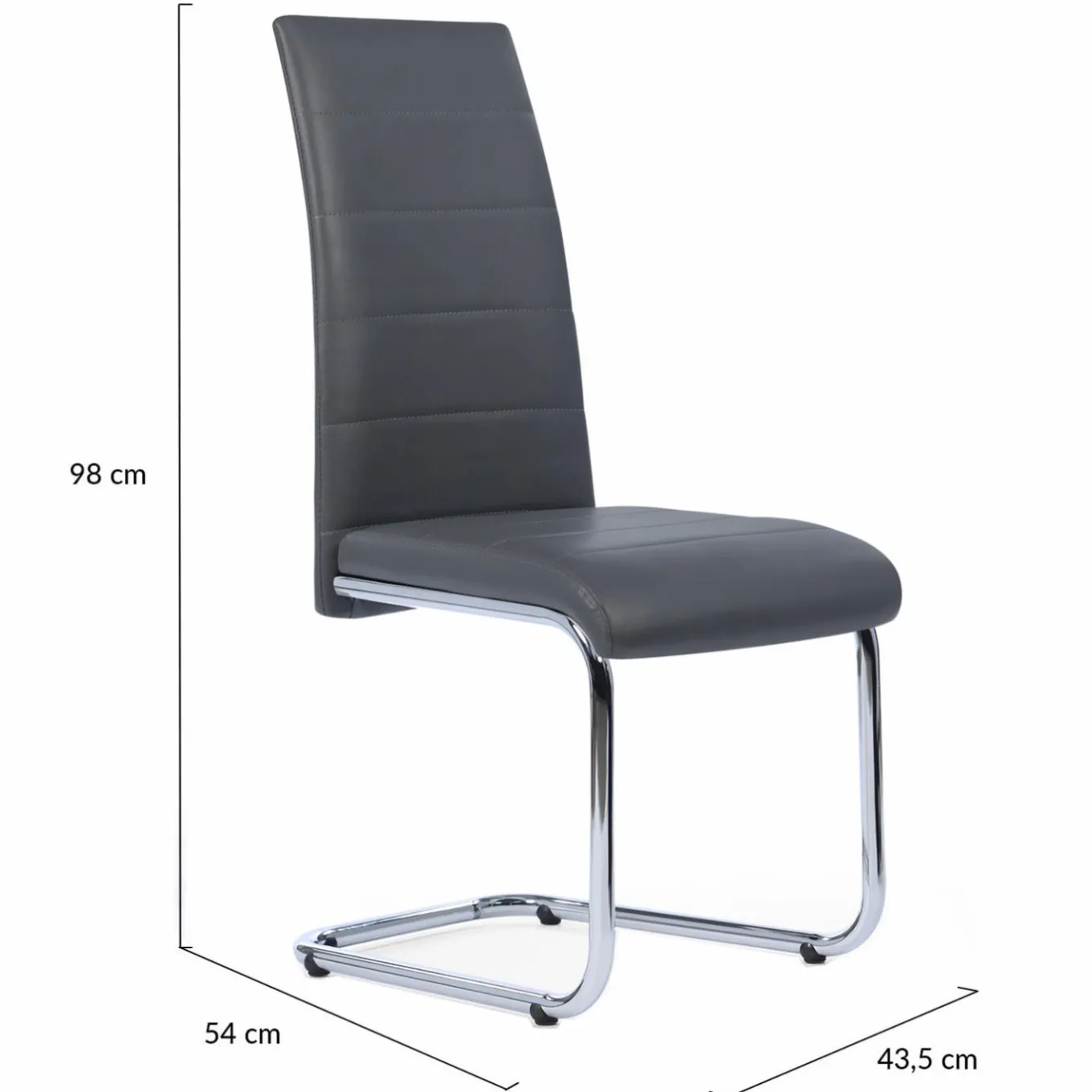 IDMarket Chaises grises design pour salle à manger MIA* Collection Contemporaine|Tables Et Chaises