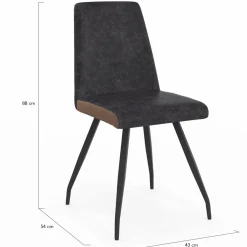 IDMarket Chaises grises liseré marron pieds araignée pour salle à manger* Chaises|Tables Et Chaises