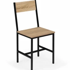 IDMarket Chaises industrielles bois et métal : lot de 4* Chaises|Tables Et Chaises