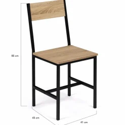 IDMarket Chaises industrielles bois et métal : lot de 4* Chaises|Tables Et Chaises