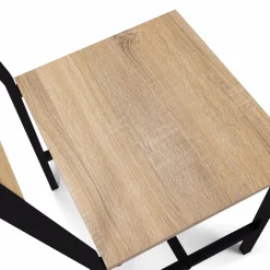 IDMarket Chaises industrielles bois et métal : lot de 4* Chaises|Tables Et Chaises