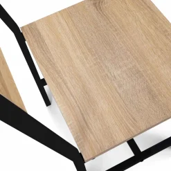 IDMarket Chaises industrielles en métal noir et bois* Collection Industrielle|Salle À Manger Complète