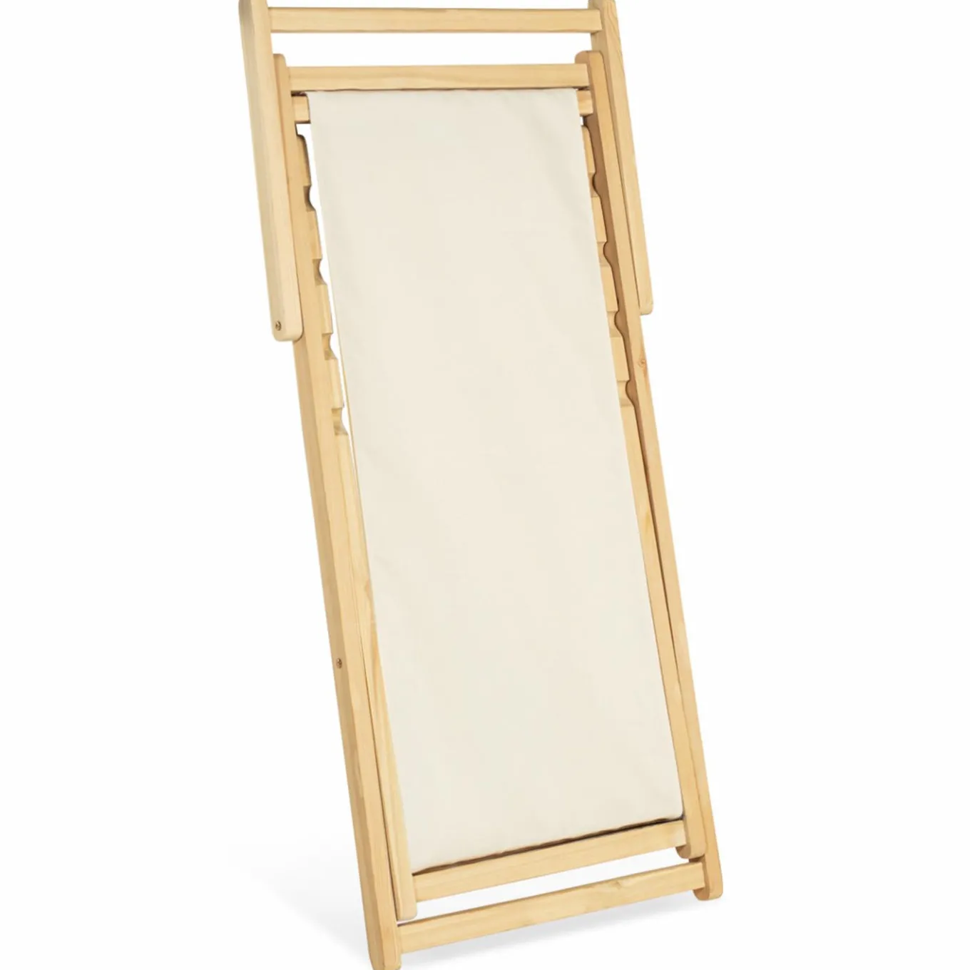 IDMarket Chaises longues pliables 4 positions écrue* Fauteuils De Jardin