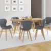 IDMarket Chaises matelassées en tissu gris foncé pour salle à manger* Collection Scandinave|Chaises