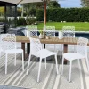 IDMarket Chaises nid d'abeille blanc : lot de 6* Chaises|Salons De Jardin