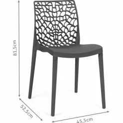 IDMarket Chaises nid d'abeille gris anthracite : lot de 6* Chaises|Salons De Jardin