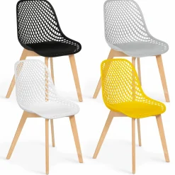 IDMarket Chaises noir, gris clair, blanc et jaune* Collection Scandinave|Chaises