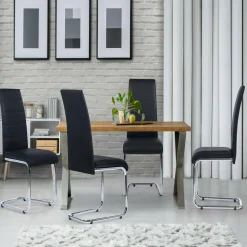 IDMarket Chaises noires design pour salle à manger MIA* Collection Contemporaine|Salle À Manger Complète