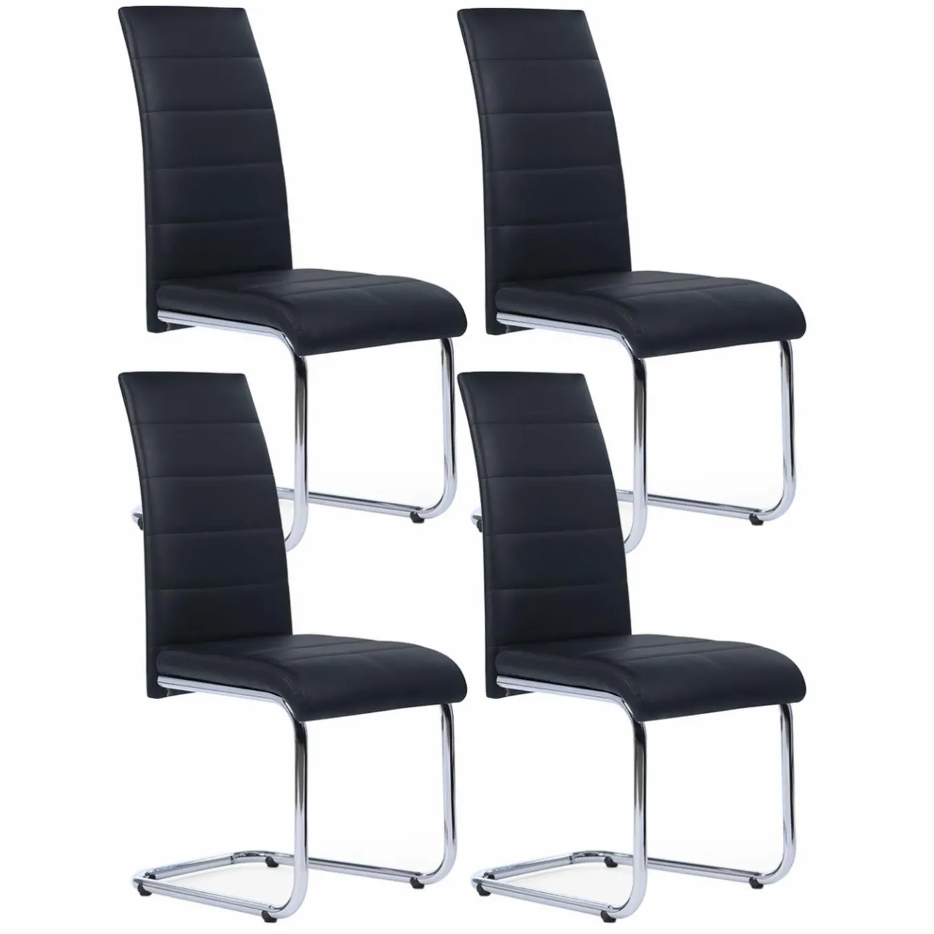 IDMarket Chaises noires design pour salle à manger MIA* Collection Contemporaine|Salle À Manger Complète