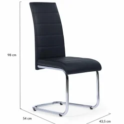 IDMarket Chaises noires design pour salle à manger MIA* Collection Contemporaine|Salle À Manger Complète