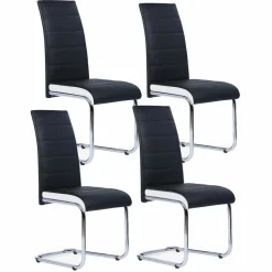 IDMarket Chaises noires et blanches design pour salle à manger MIA* Collection Contemporaine|Salle À Manger Complète