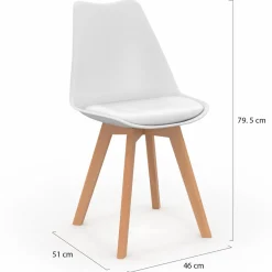 IDMarket Chaises scandinaves 4 couleurs : blanc x2, gris clair x2, gris foncé x2 et noir x2* Collection Scandinave|Salle À Manger Complète