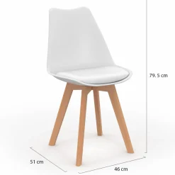 IDMarket Chaises scandinaves 4 couleurs : pastel rose, blanc, gris clair et bleu* Collection Scandinave|Salle À Manger Complète