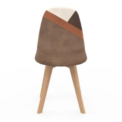 IDMarket Chaises scandinaves beige, blanc et marron velours patchworks mix color* Collection Scandinave|Tables Et Chaises