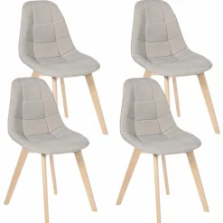 IDMarket Chaises scandinaves beiges pieds en bois* Collection Scandinave|Salle À Manger Complète
