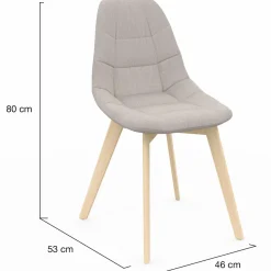 IDMarket Chaises scandinaves beiges pieds en bois* Collection Scandinave|Salle À Manger Complète