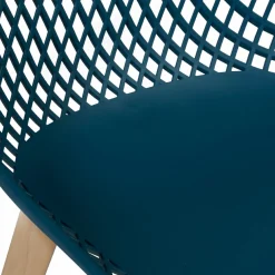 IDMarket Chaises scandinaves bleu x2, blanc, gris clair et gris foncé x2 avec dossier ajouré* Collection Scandinave|Salle À Manger Complète