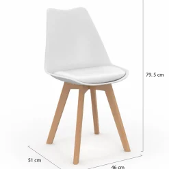 IDMarket Chaises scandinaves bleu canard et blanc* Collection Scandinave|Chaises