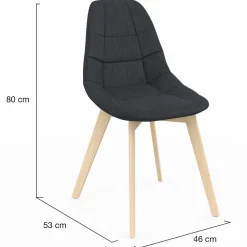 IDMarket Chaises scandinaves grises pieds en bois* Collection Scandinave|Salle À Manger Complète