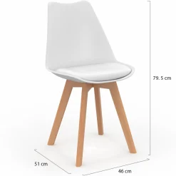 IDMarket Chaises scandinaves mix color rose, blanc, gris, bleu* Collection Scandinave|Salle À Manger Complète