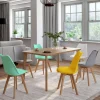 IDMarket Chaises scandinaves mix color vert menthe, jaune, blanc et gris* Collection Scandinave|Salle À Manger Complète